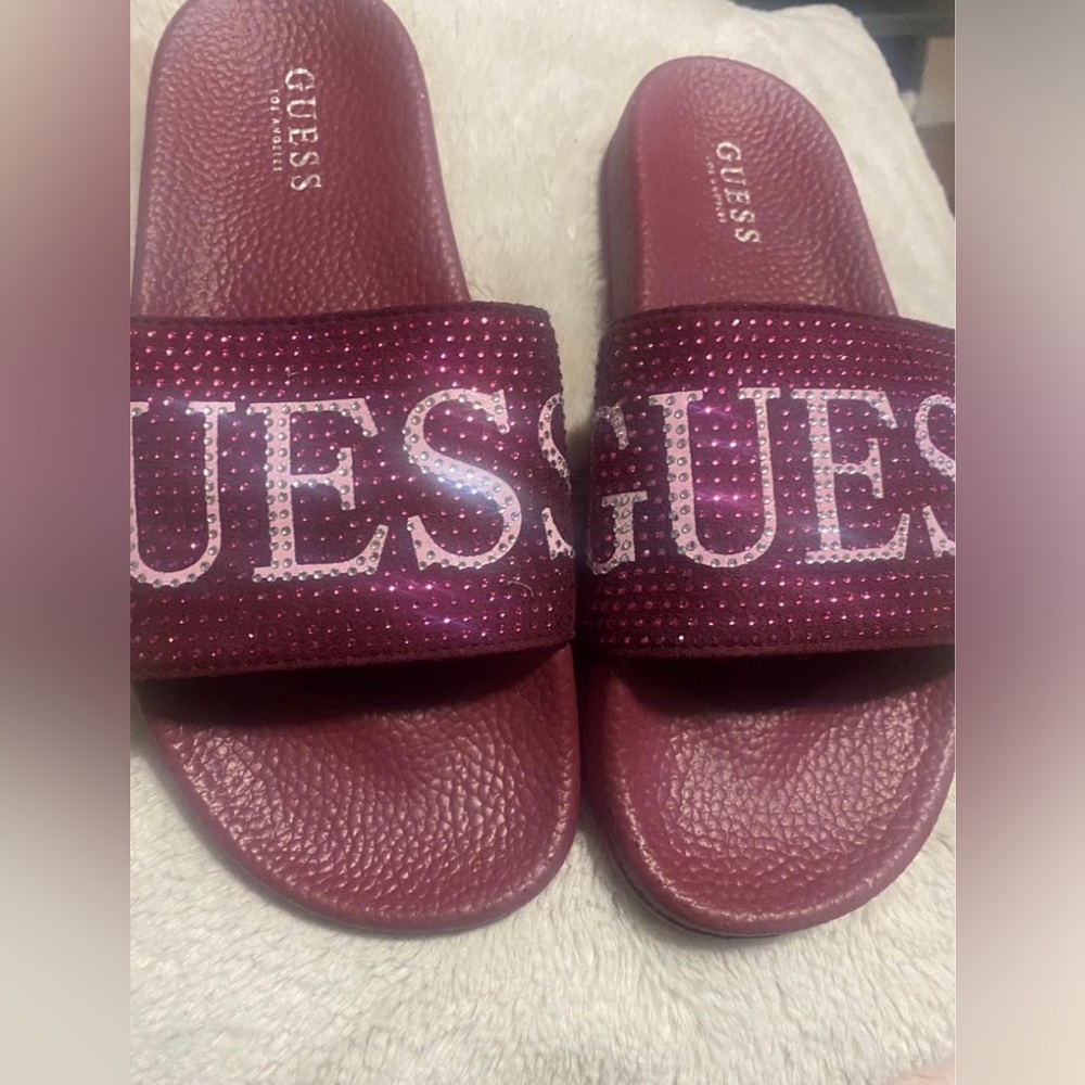 Size 41 guess rhinestone slides sandals